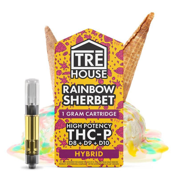 THCP Cartridge + D8 + D9 + D10 – Rainbow Sherbet – Hybrid 1g Trehouse