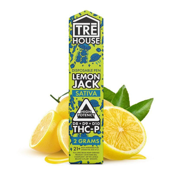 THCP Delta 8 Vape Pen + D9 + D10 – Lemon Jack – Sativa 2g Trehouse